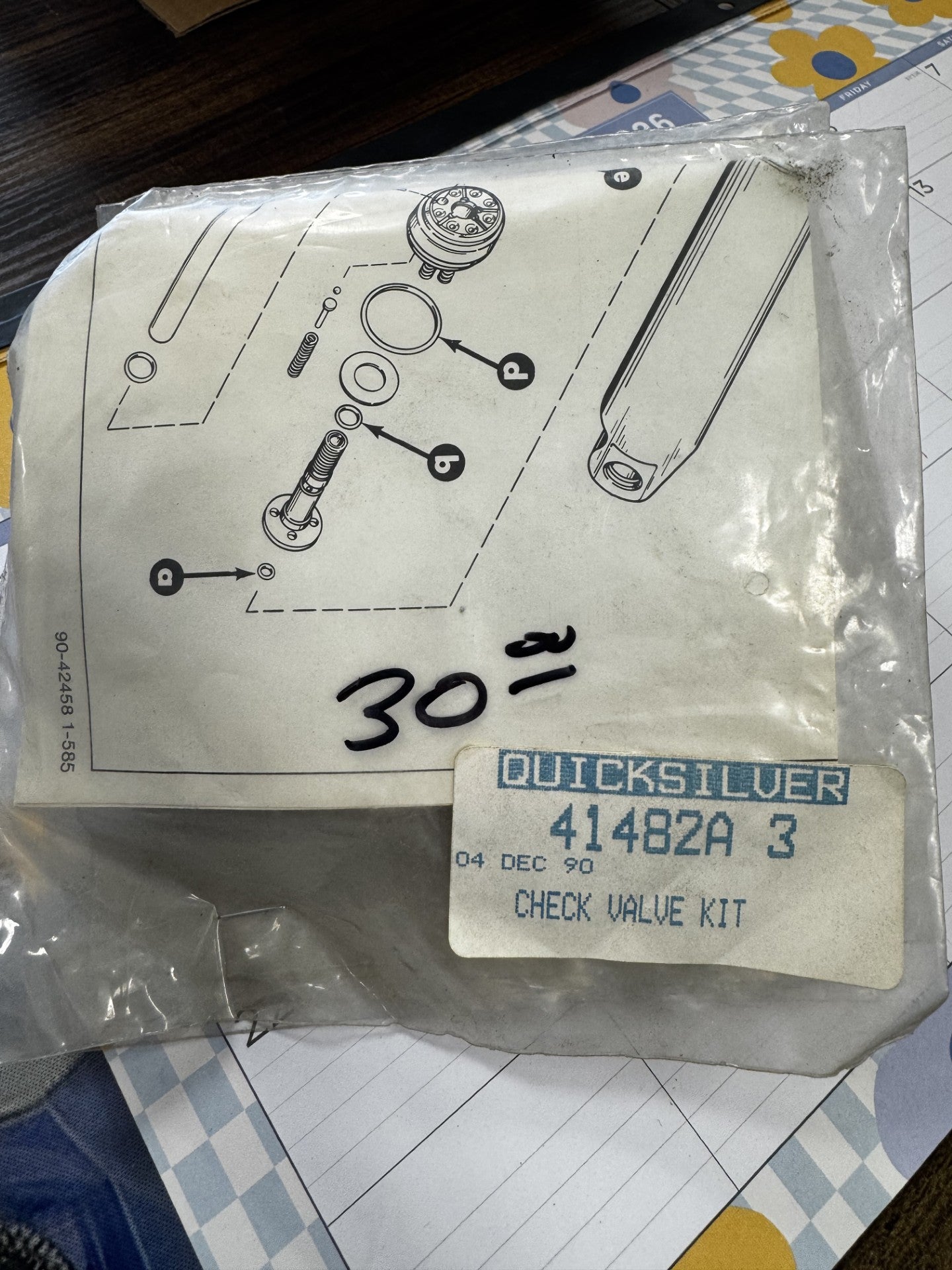 Mercury Check Valve Kit - 41482A 3